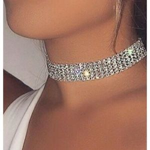 Diamond studded choker